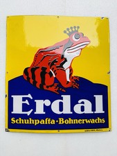 Emailschild Erdal Schuhpasta Bohnerwachs Mainz 1919 - 54x49cm - Original
