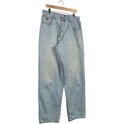 Men's Vintage Tommy Hilfiger Straight Leg Denim Blue Jeans 35x32 - Picture 4 of 7