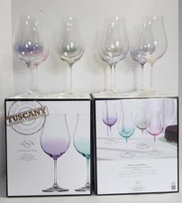 8 LENOX Tuscany Classics Lustre Color Collection Wine Glasses - European Crystal