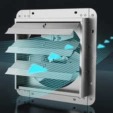 18 Inch Wall Mounted Shutter Exhaust Fan for Attic Garage Louvered Vent Silver