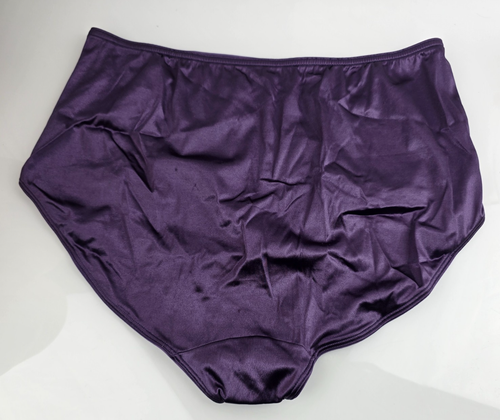 Vintage Avenue Body Purple Shiny Liquid Second Skin Hi Cut Full Brief 22/24 - Picture 2 of 5