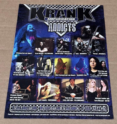 KRANK AMPS - DIMEBAG / KITTIE / DETHKLOK / NEVERMORE / BEHEMOTH - 2007 Print Ad