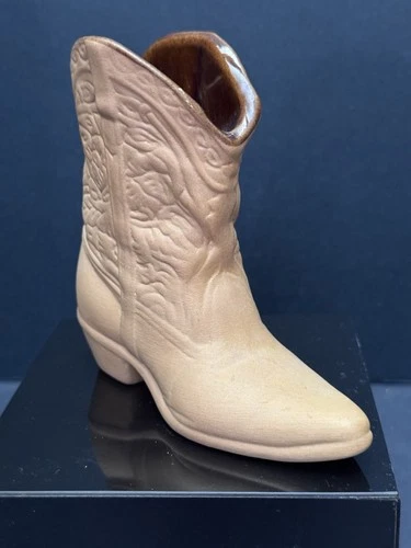 VINTAGE  TERRA   FRANKOMA POTTERY COWBOY WESTERN BOOT 4 1/2 INCH TALL