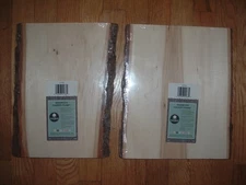 Lot of 2 Walnut Hollow Basswood Country Wood Plank With Bark 13" x 10" Crafts