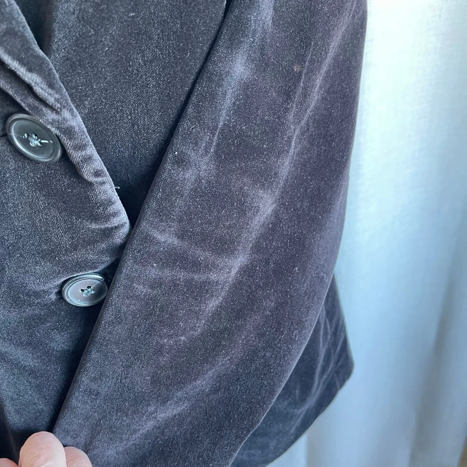 Chaqueta Blazer Boden Clásica Negra Dos Botones Algodón Terciopelo Preppy Talla 10 Foto 4 de 4