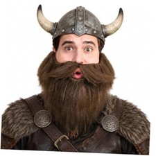 Men's Realistic Fake Beard for Cosplay and Halloween Costume Party Brown