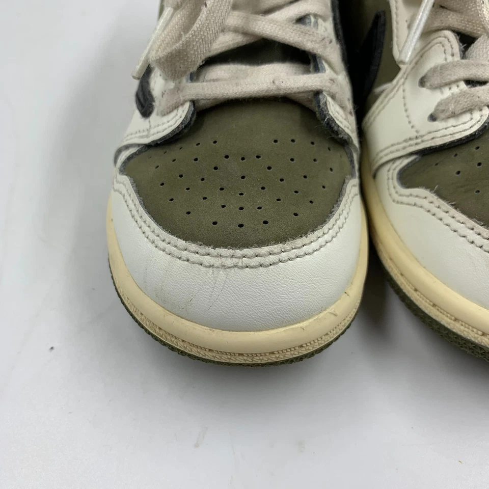 Nike Air Jordan 1 Sneakers Kids US Size 9C Olive Travis Scott Low Top D05441-200 - Image 3 of 4