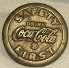 Coca Cola Vintage STREET SIDEWALK MARKER Solid Brass 1930s
