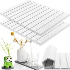 2 Pcs Stone Bath Mat Multipurpose, Foldable Stone Bathmat 23x15 Inch Water Ab...