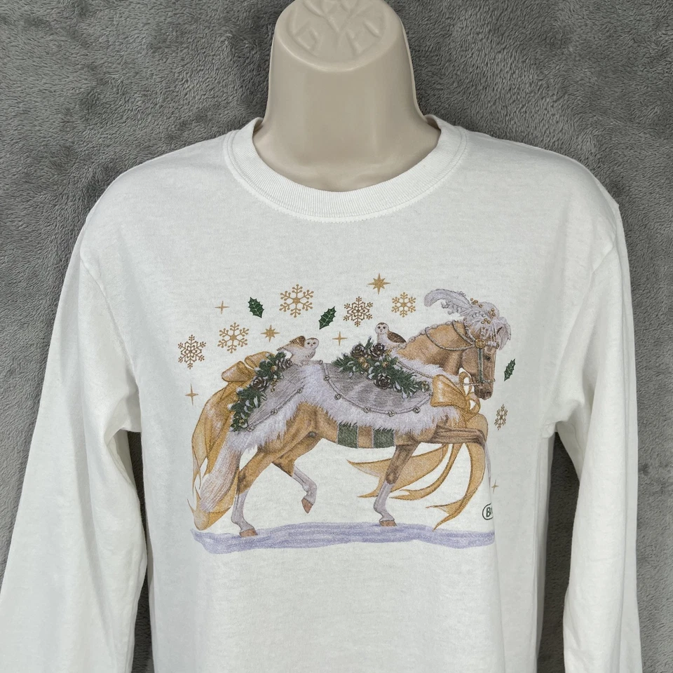 Camisa Breyer Holiday Horse Mujer Y2K Niño Núcleo Retro Navidad Gráfico Búho Talla S Foto 4 de 4