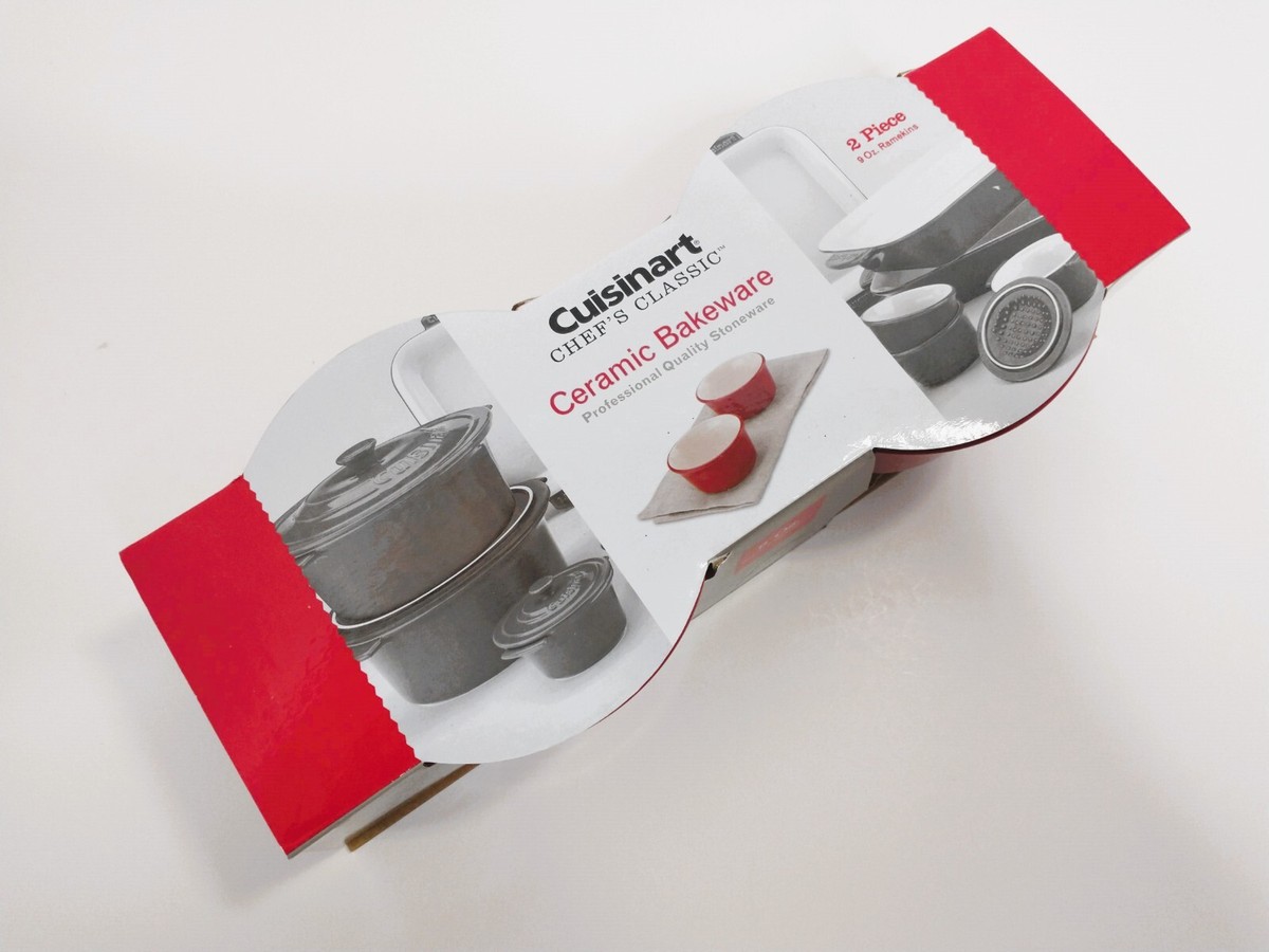 CUISINART oz Ceramic Ramekins Stoneware/Bakeware RED Set of