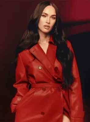 Lambskin Leather Genuine Women's Trench Red Coat Handmade Stylish Casual Soft