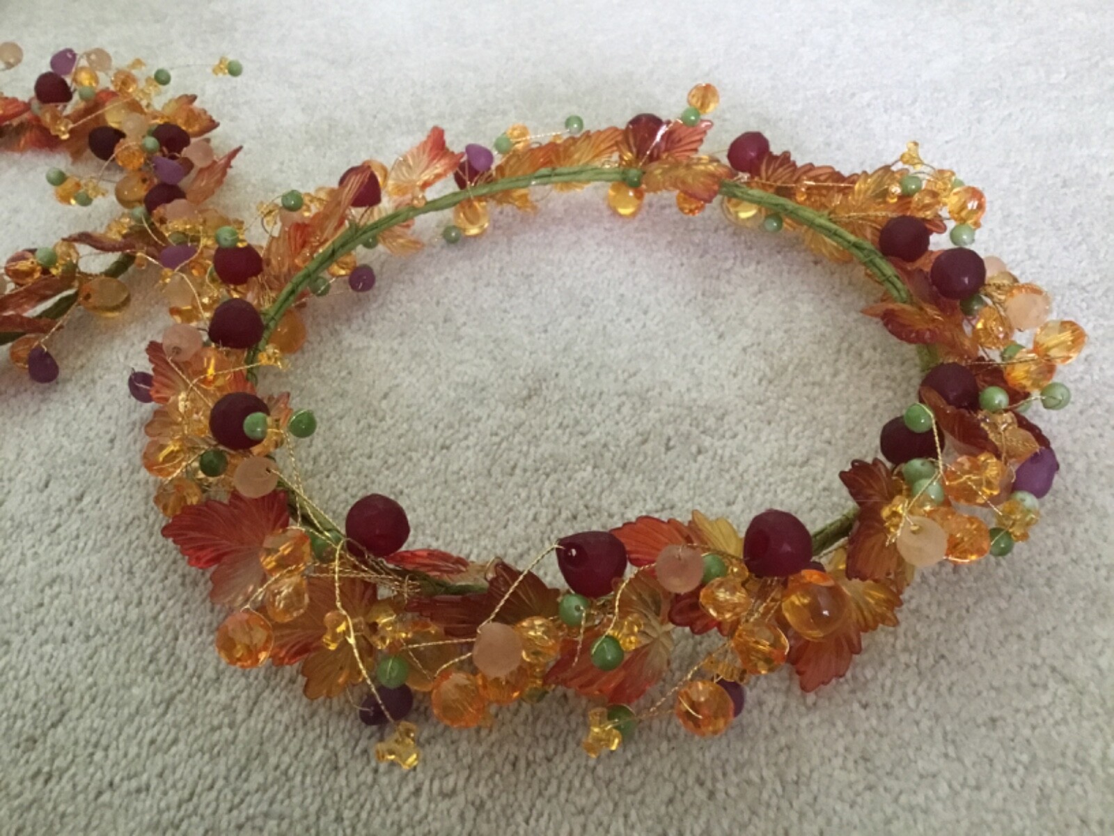 CHARGER PLATE RINGS * FALL LEAVES AND BEADS * * eBay