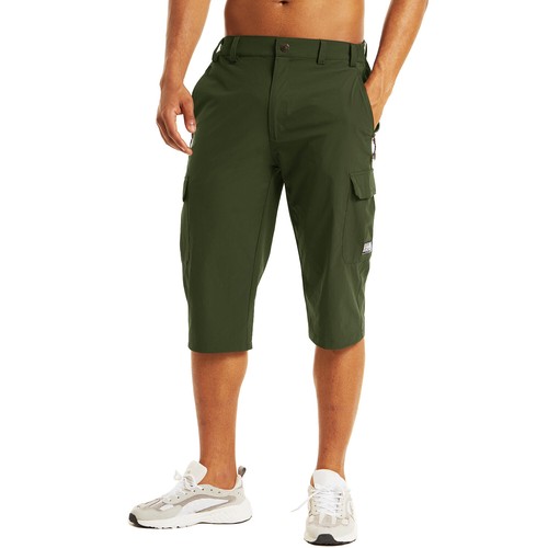 Mens 3/4 Capri Cargo Shorts Multi Pockets Lightweight Outdoor Hiking Nylon Pants - Picture 32 of 129