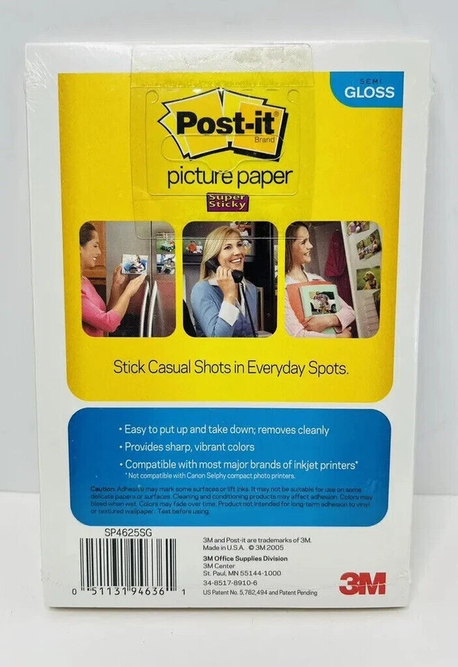 3M Post-It Picture Paper Semi Gloss 4 x 6" 25 Sheets SP4625SG (LOT OF 5) - Image 2 of 2