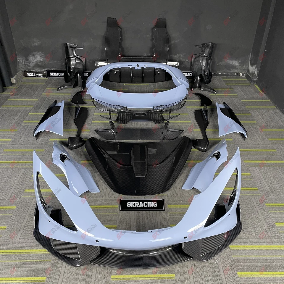 Se adapta a McLaren 720S Spider 19+ Actualización a 765LT Kits de carrocería de cubierta de fibra de carbono seca Foto 2 de 4