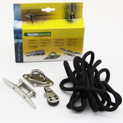 Windhager Seilzugset Sonnensegel Edelstahl 3m Montageset Umlenkrolle 10897