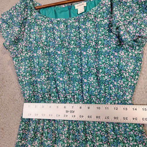 J.Crew Kleid Damen 2 Aqua Grün Blumen Flatterärmel Stufen Preppy Prairie - Bild 9 von 14