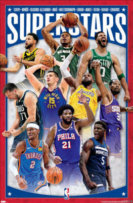 NBA ポスター10枚セット NBA SUPERSTARS 2024-25 22x34 Basketball POSTER - Jokic, Shai