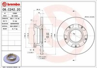 2X Brembo 08.C242.20 Bremsscheibe Hinten FüR Ford