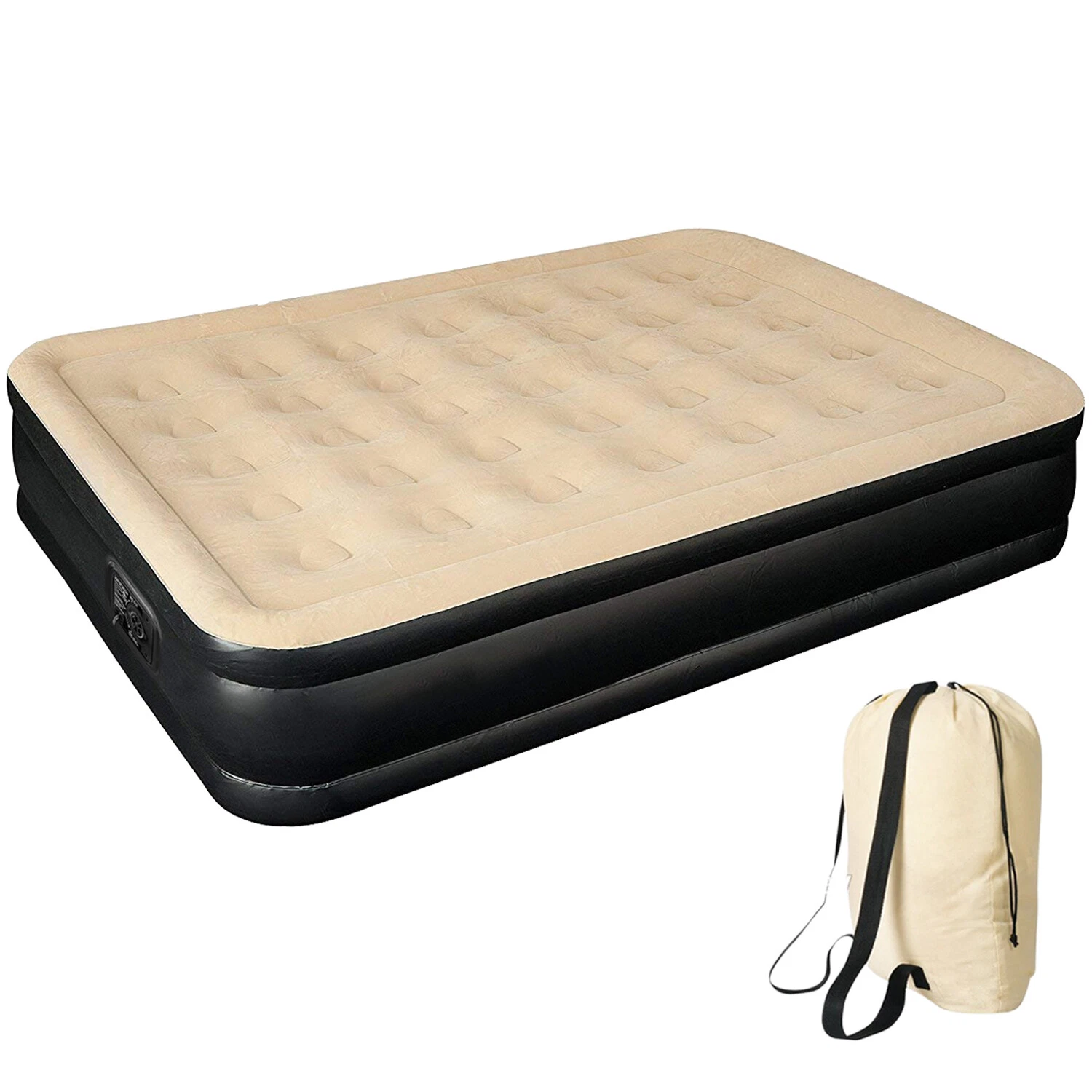 High Raised Inflatable Queen Sized Air Bed Mattress Built in Pump Guest Bed