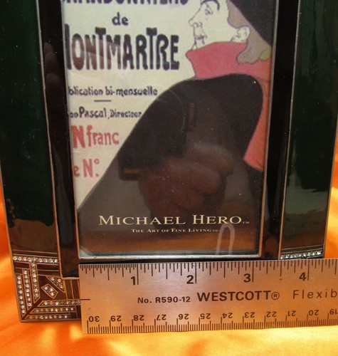 Michael Hero Art deco frame 7" X 5.5" with Swarovski crystal hand set - Picture 9 of 12