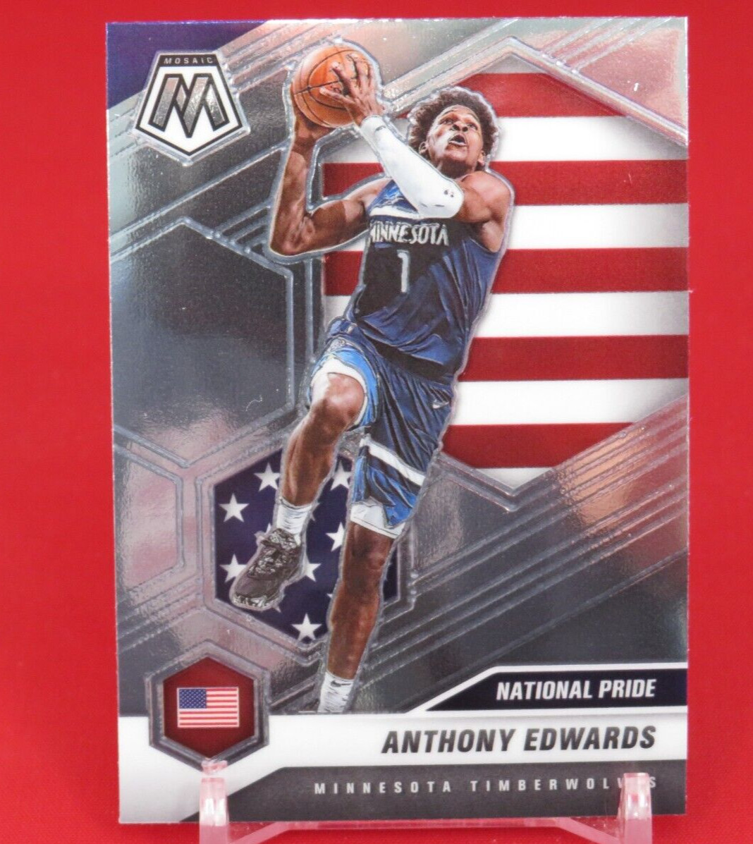 Anthony Edwards National Pride RC Rookie 2020-21 Panini Mosaic #252