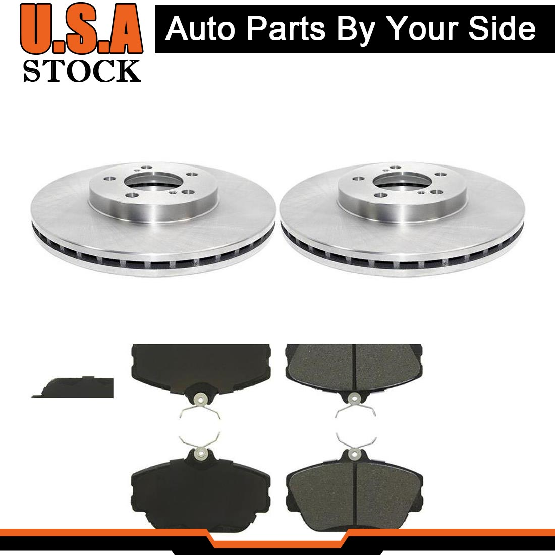 Front Brake Rotors & Ceramic Brake Pads Pair Set Fits 2003 Ford Taurus