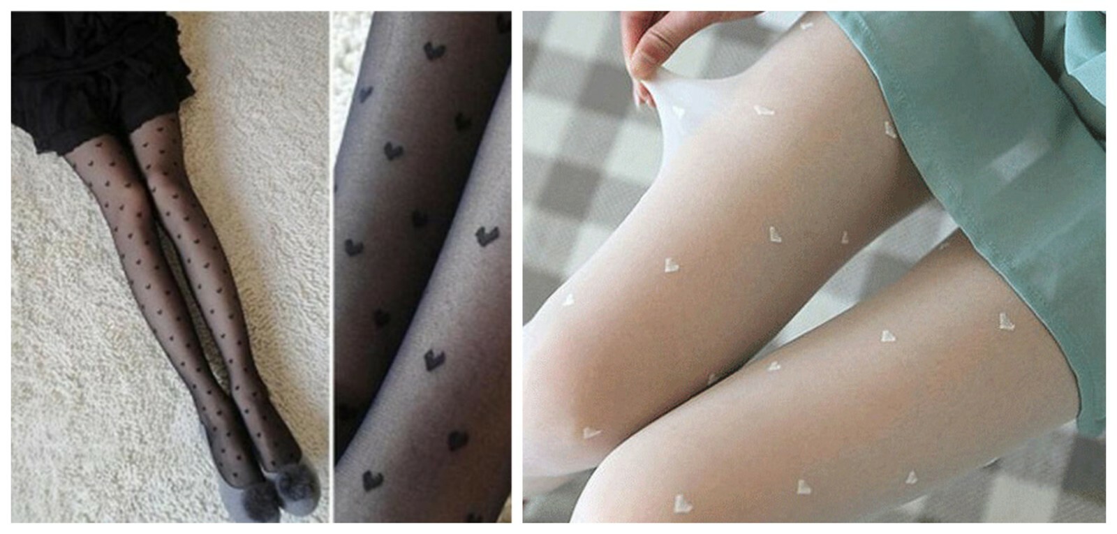 white heart tights