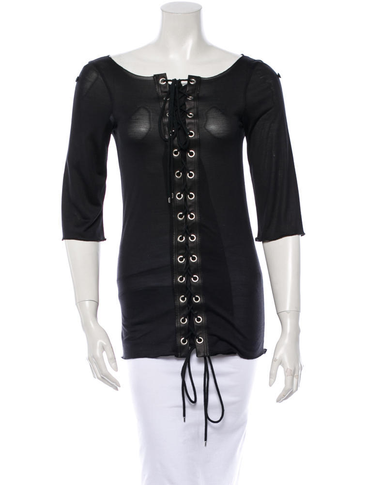 STYLISH & RARE JEAN PAUL GAULTIER SILK & LEATHER TOP WORN ONCE! | eBay