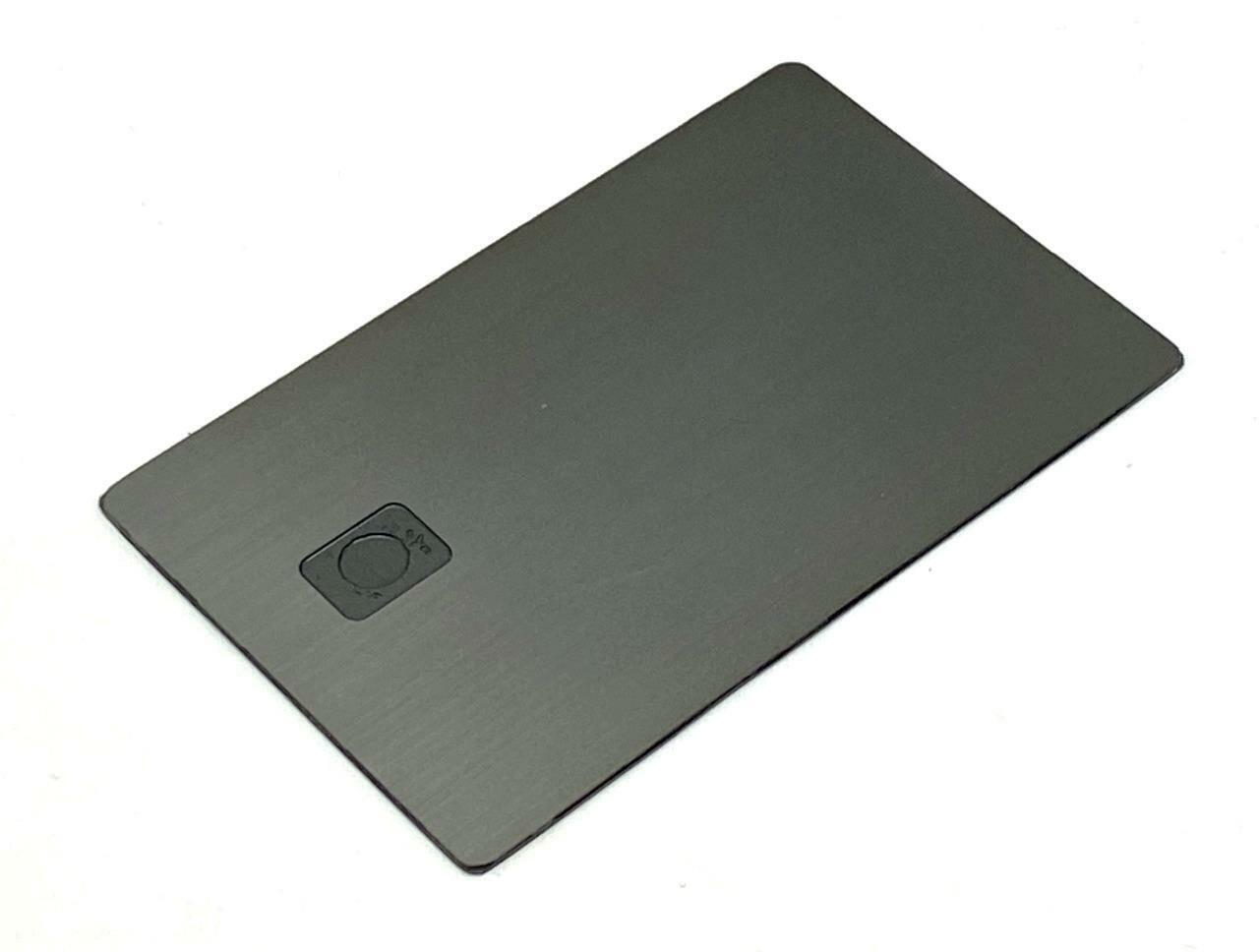 Heavy Metal Stainless Steel Credit Card Blank w/ Chip Slot & Mag Strip Black