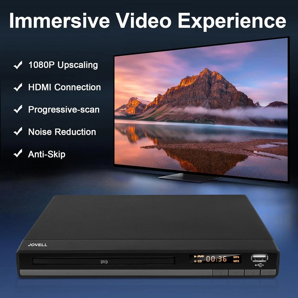 HD DVD Player für TV HDMI AV Ausgang mit Kabel 1080P CD-Player mit USB Eingang - Bild 4 von 4