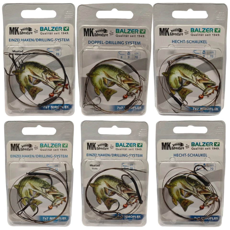 Matze Koch Doppel-Drilling Einzelhaken/Drilling Hechtschaukel System Balzer