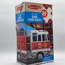 NEW Melissa & Doug 36 Piece Fire Truck Giant Floor Puzzle Ages 3+ Christmas