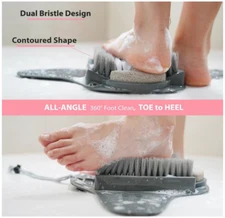 Shower Foot Scrubber Mat with Pumice Stone, Cleans, Exfoliates