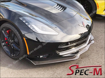 Corvette C7 Z06 Stingray Stage 2 Carbon Fiber Front Bumper Lip W/ Winglets