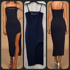 LULUS Stunned and Speechless Navy Blue Cutout Bodycon Midi Dress Size SMALL*NWOT