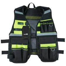 Tool Vest Reflective Safety Tool Vest With Removable Phone Holderretractable Pen