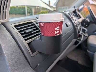 Genuine VW Logo Cup Holder For Transporter T5 & T5.1 | Fits Left Or Right Side | Easy Clip-In Install 2 thumbnail image