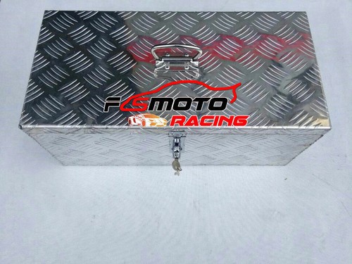 58×28×24cm Storage Aluminum Tool Box Chequer Plate Site Chest Van Truck Pick up - Picture 2 of 7