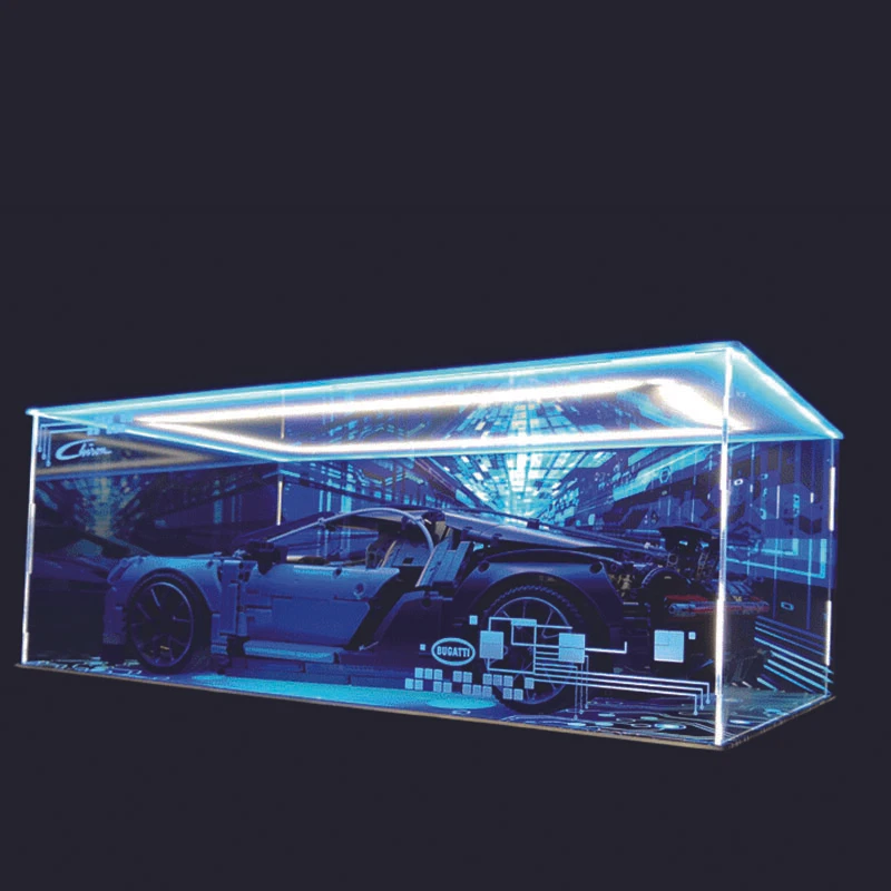 Acrylic Dustproof Led Model Assembled Display Cases For Lego42083 Bugatti Veyron - Image 3 of 4