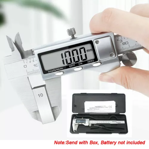 6" Stainless Steel Digital Caliper Vernier Micrometer Electronic Measuring Ruler