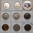 Franklin, Kennedy, gold plated walking half (9 coins)