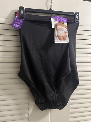 Naomi & Nicole Women's Luxe Shaping Firm Control Hi Waist Brief 2XNEW Black 7775