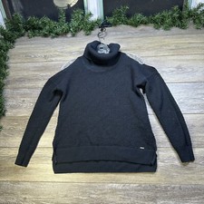 Hollister Sweater Size Small Black Long Sleeve Turtleneck Shoulderless Knit