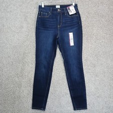 Time And Tru Jeans Womens 4 Blue Denim Regular Fit Hi Rise Skinny Stretch Stain