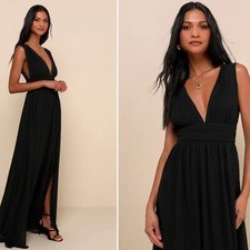 NWOT Lulus Heavenly Hues Black Maxi Dress