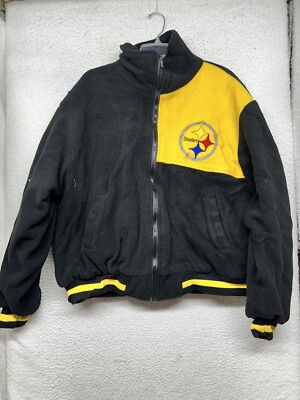 Pittsburgh Steelers Jacket Mens XL Extra Large Black Yellow Full Zip Pro Elite