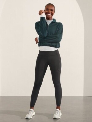 ATHLETA Rainier Tight Leggings Plush SuperSonic | Black XS #487745 NEW