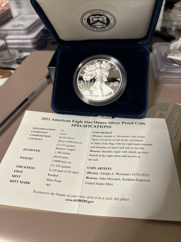 2011W  Silver Eagle  Super High Grade PROOF W/COA